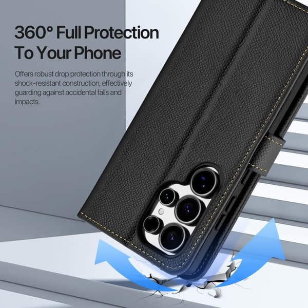 DUX DUCIS Samsung S25 Ultra Lawa Series Lompakkokotelo - Musta