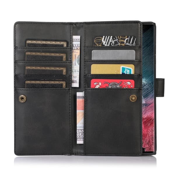 SKALO Samsung S24 Ultra Big Wallet Lompakkokotelo - Musta