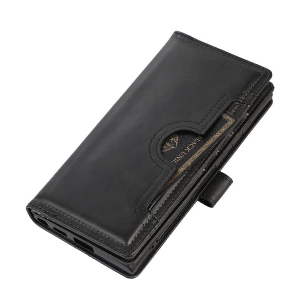 SKALO Samsung S24 Ultra Big Wallet Lompakkokotelo - Musta