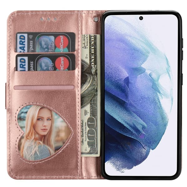 SKALO Samsung S25 Ultra Glitter Dragkedja Plånboksfodral - Roséguld