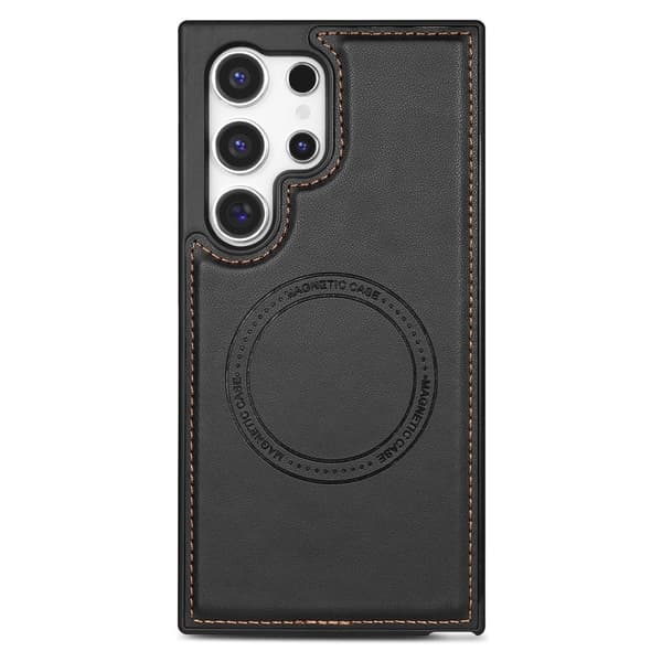 SKALO Samsung S25 Ultra PU-nahkainen Irrotettava Lompakkokotelo Suojakuori - Musta