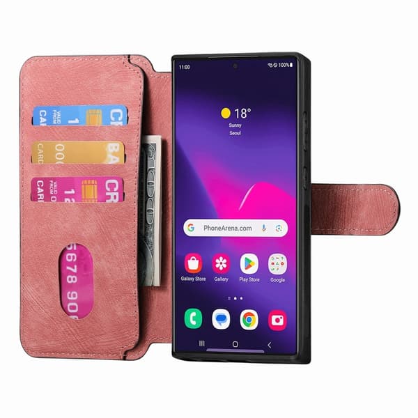 SKALO Samsung S25 Ultra CASENEO MW-03 Plånboksfodral - Rosa