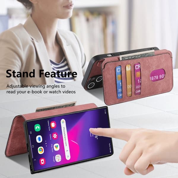 SKALO Samsung S25 Ultra CASENEO MW-03 Plånboksfodral - Rosa