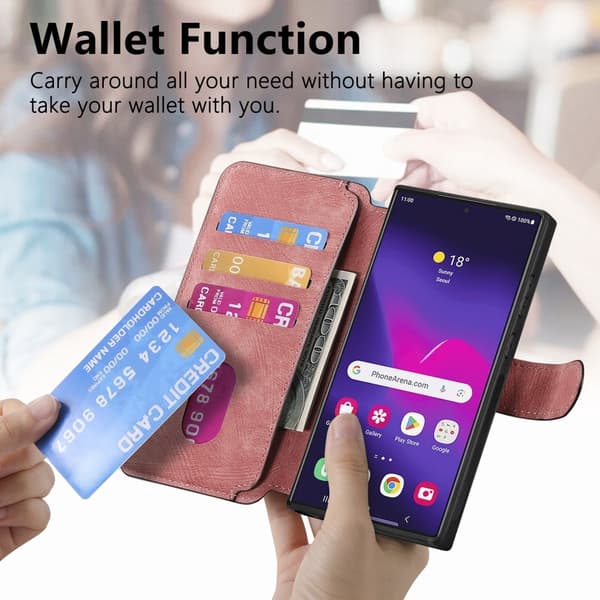 SKALO Samsung S25 Ultra CASENEO MW-03 Plånboksfodral - Rosa