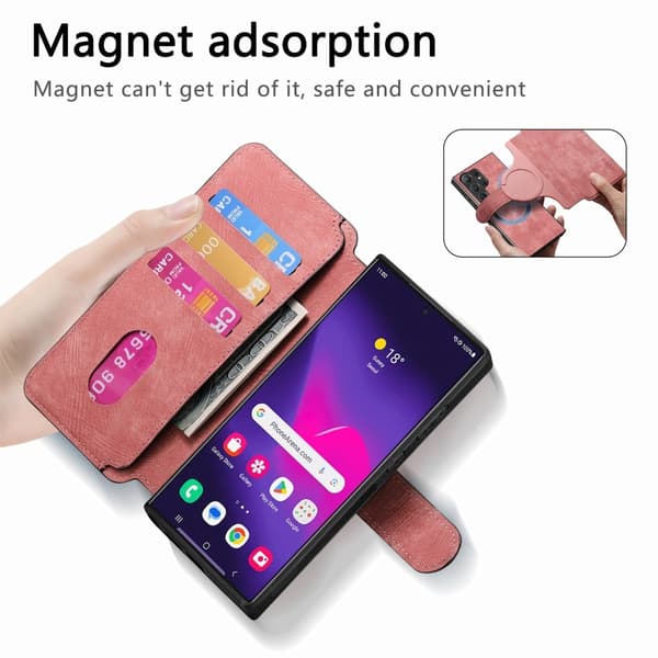 SKALO Samsung S25 Ultra CASENEO MW-03 Plånboksfodral - Rosa