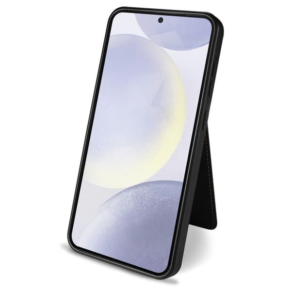 SKALO Samsung S25+ PU-läder Avtagbar Plånbok Skal - Svart
