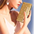 Pikkukuva 5 / 8: SKALO Samsung S25 Ultra Glitter Vetoketju Lompakkokotelo - Kulta