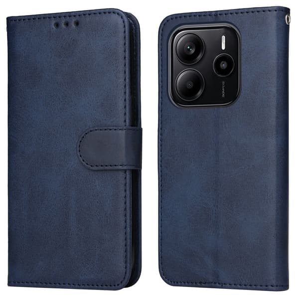 SKALO Xiaomi Redmi Note 14 4G PU-läder Plånboksfodral Blå