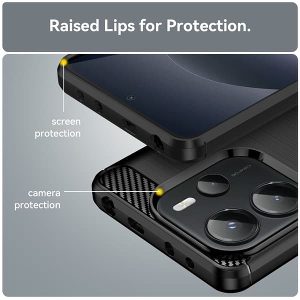 SKALO Xiaomi Redmi Note 14 4G Armor Carbon Cover