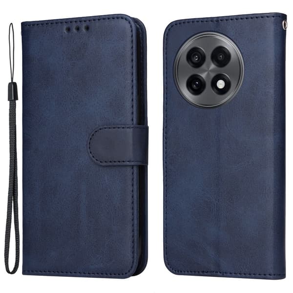 SKALO OnePlus 13R PU-läder Plånboksfodral Blå