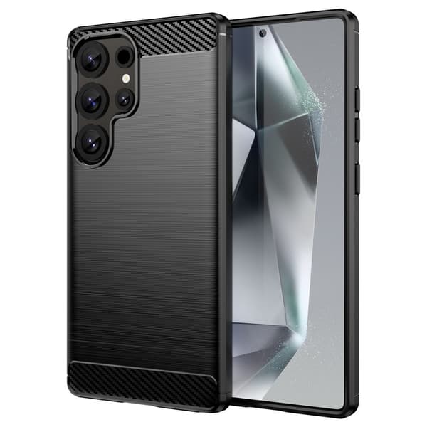 SKALO Samsung S25 Ultra Armor Carbon Suojakuori Musta