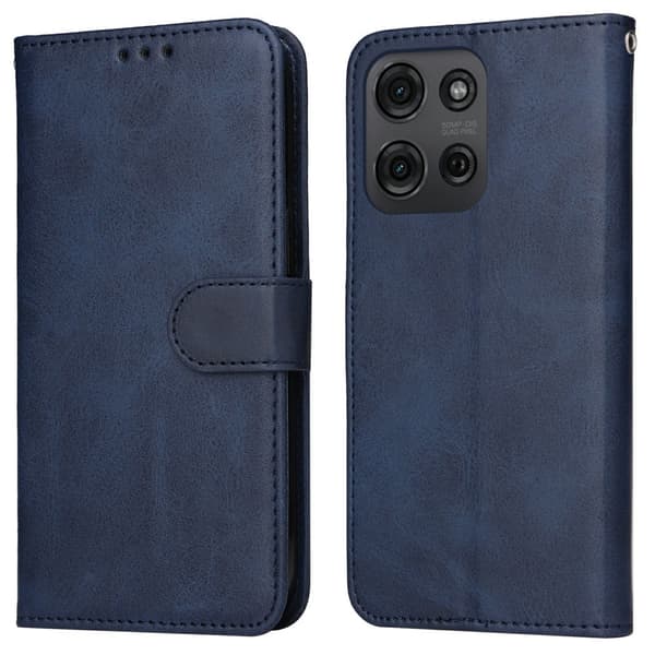 SKALO Motorola Moto G75 5G PU-nahka Lompakkokotelo Sininen