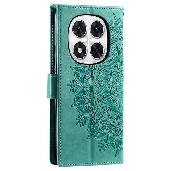SKALO Xiaomi Redmi Note 14 Pro+ 5G Mandala Flip Cover - Turkis