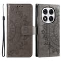 Miniatyrbillede 1 af 6: SKALO Xiaomi Redmi Note 14 Pro+ 5G Mandala Flip Cover - Grå