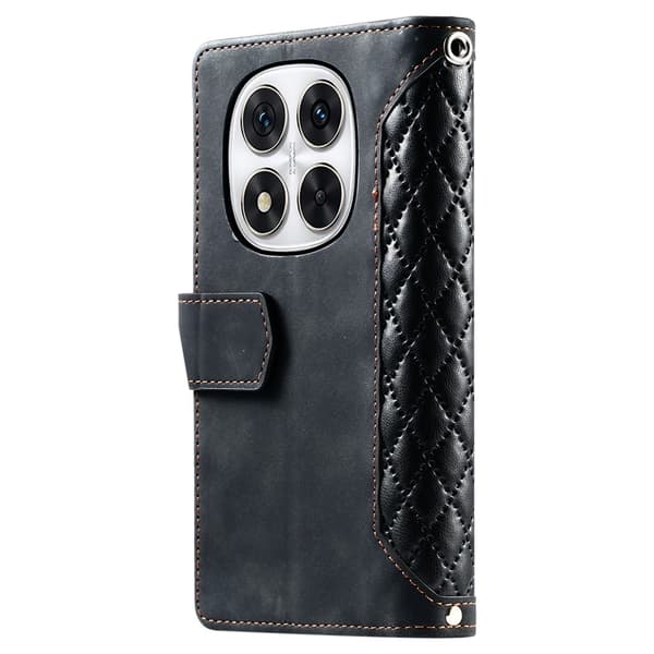 SKALO Xiaomi Redmi Note 14 Pro+ 5G Style 005 Big Wallet Quiltat Plånboksfodral - Svart