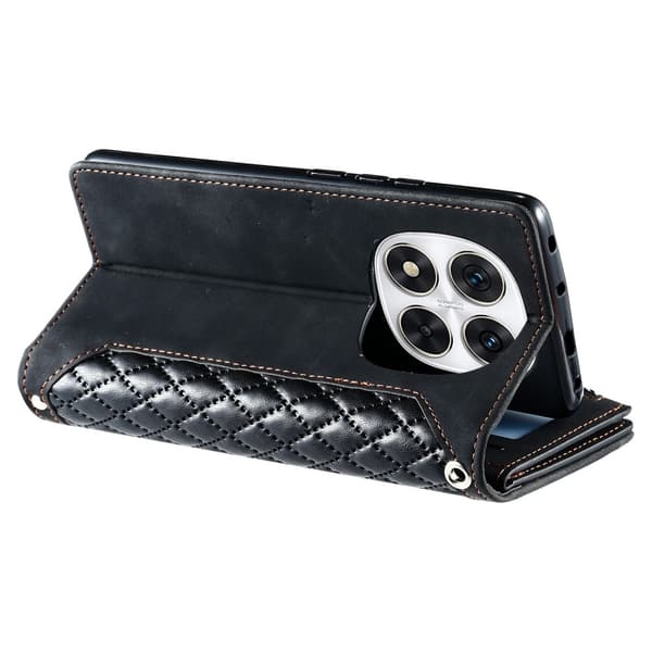 SKALO Xiaomi Redmi Note 14 Pro+ 5G Style 005 Big Wallet Quiltat Plånboksfodral - Svart