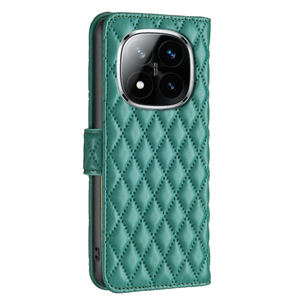 SKALO Xiaomi Redmi Note 14 Pro+ 5G BINFEN COLOR Tikattu kuori Lompakkokotelo - Vihreä