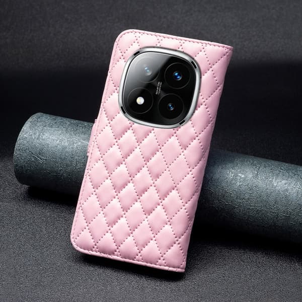 SKALO Xiaomi Redmi Note 14 Pro+ 5G BINFEN COLOR Tikattu kuori Lompakkokotelo - Pinkki