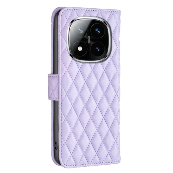 SKALO Xiaomi Redmi Note 14 Pro+ 5G BINFEN COLOR Quiltat Plånboksfodral - Lila