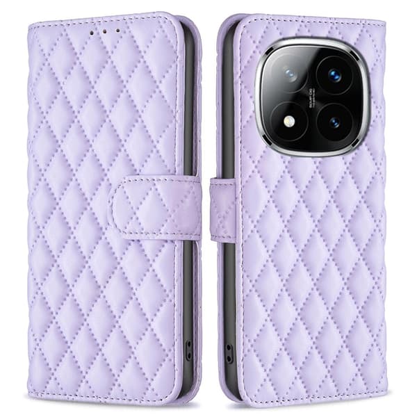 SKALO Xiaomi Redmi Note 14 Pro+ 5G BINFEN COLOR Quiltat Plånboksfodral - Lila