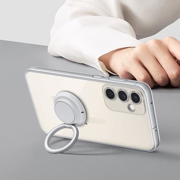 Coque - Samsung - Galaxy S25 - Transparent - Ringstöd - Kompatibel med magnetiska fästen