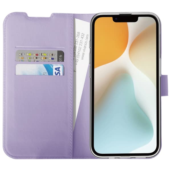 Vivanco iPhone 16e Etui Classic Wallet Lavendel