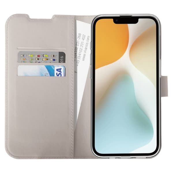 Vivanco iPhone 16e Kotelo Classic Wallet Greige