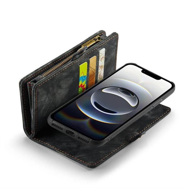CaseMe puhelimenkotelo 008 8-kortti Apple iPhone 16e - Musta/harmaa