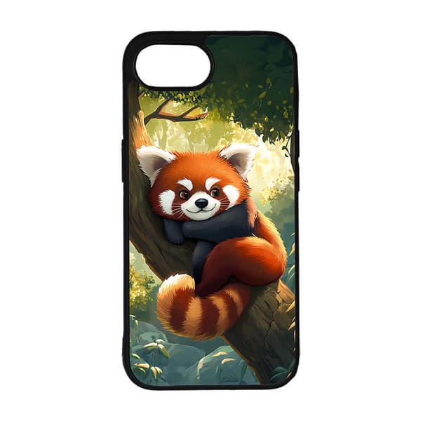 Gullig Tecknad Röd Panda iPhone SE 5G Mobiltelefon Skal