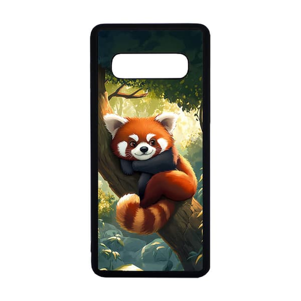Yndig Tegneserie Rød Panda Samsung Galaxy S10+ Mobiltelefon Dække