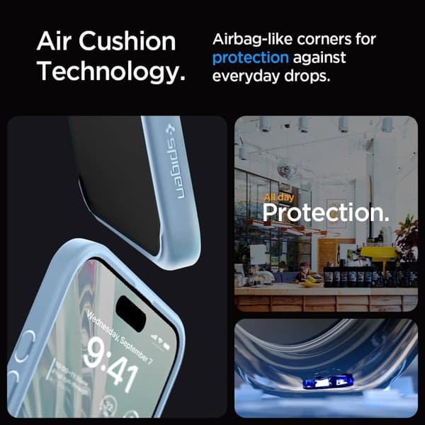Coque telefon - bumpers telefon Spigen - ACS06572 - Ultra Hybrid, blå sierra - iPhone 15 Pro Max