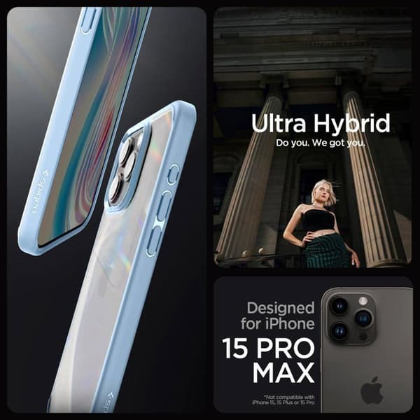 Coque telefon - bumpers telefon Spigen - ACS06572 - Ultra Hybrid, blå sierra - iPhone 15 Pro Max