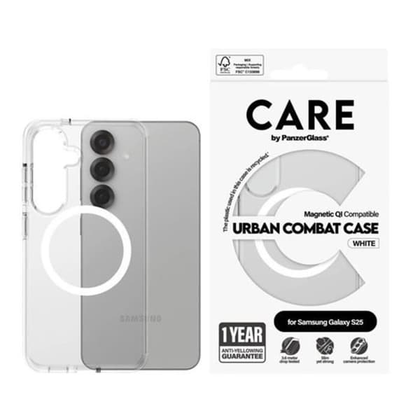 Skyddshölje för Galaxy S25 Kompatibel med Qi Antigulning Panzer Glass Transparent