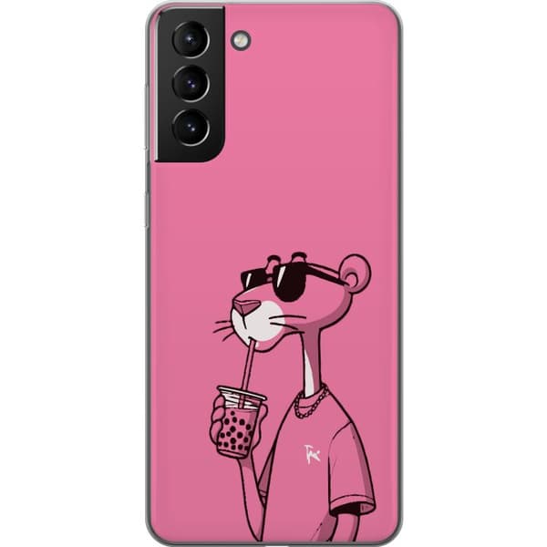 Samsung Galaxy S21+ 5G Genomskinligt Skal Pink Panter Drink