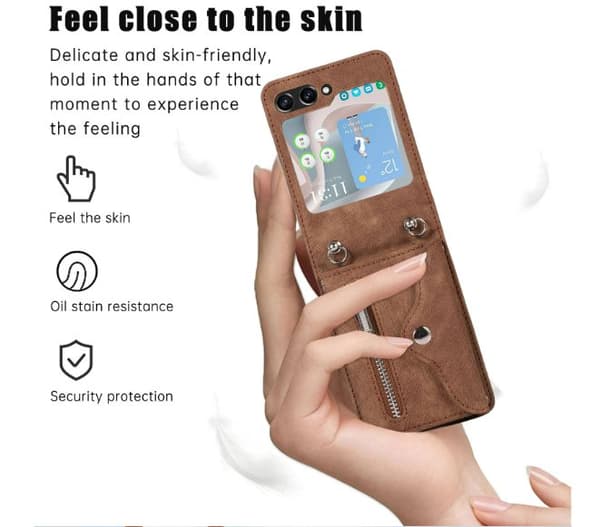 INF Retro Ristiriipuspuhelinkotelo Samsung Z Flip 3:lle Korttipaikalla