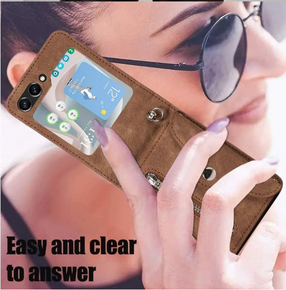 INF Retro Ristiriipuspuhelinkotelo Samsung Z Flip 3:lle Korttipaikalla