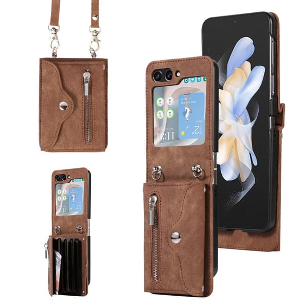 INF Retro Ristiriipuspuhelinkotelo Samsung Z Flip 3:lle Korttipaikalla
