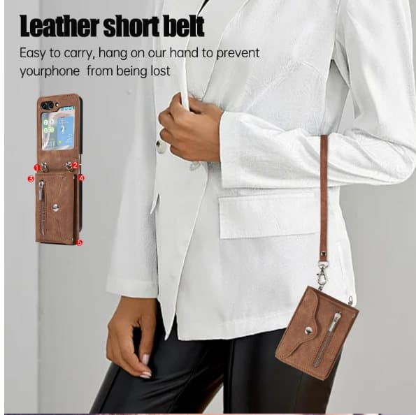 INF Retro Crossbody Telefonetui til Samsung Z Flip 6 med Kortspor
