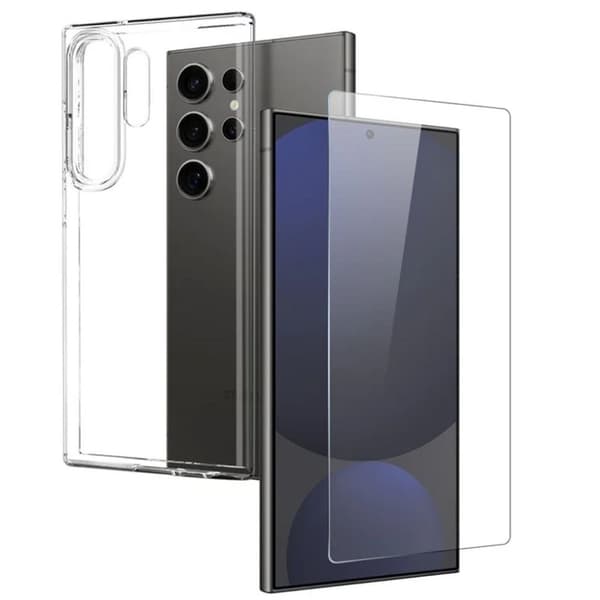 NORTHJO Samsung Galaxy S25 Ultra TPU Skal med Skärmskydd - Transparent