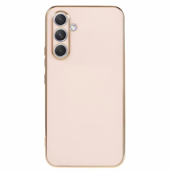 Samsung Galaxy S25 Skal med gulddetaljer - Rosa