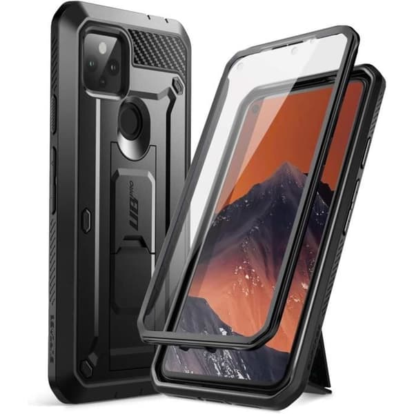 Coque Robuste - SUPCASE - Unicorn Beetle Pro - Integrerat Skärmskydd - Kompatibel med Google Pixel 4A 5G - Svart