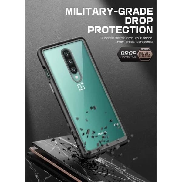 Skyddande Bumper Skal - SUPCASE - Unicorn Beetle Stil - Transparent - OnePlus 8 (2020) - Svart