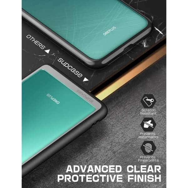 Skyddande Bumper Skal - SUPCASE - Unicorn Beetle Stil - Transparent - OnePlus 8 (2020) - Svart