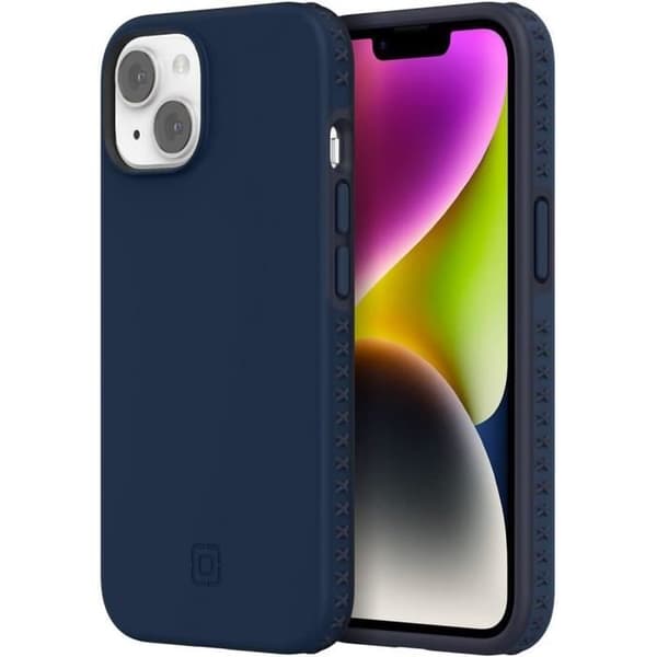 Incipio Grip Series Multidirektionell Grepp Telefonfodral för iPhone 14, Midnatt marinblå bläckfisk blå