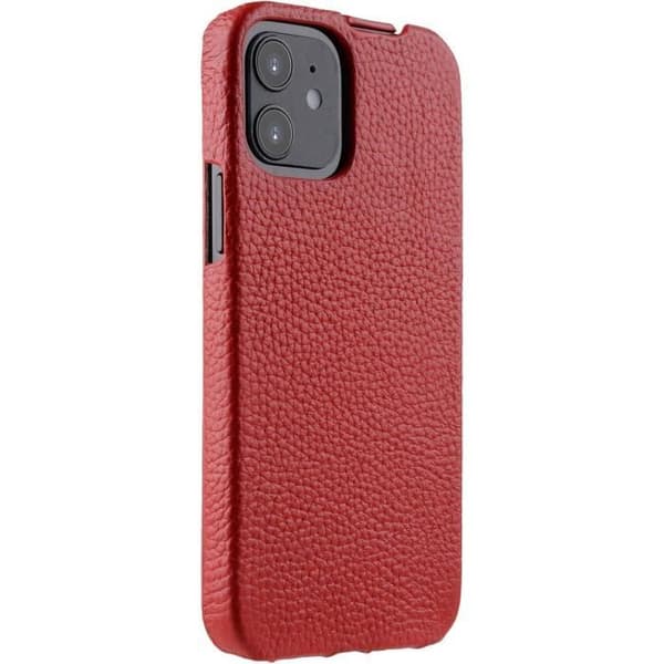Skyddsfodral - MELCKO - iPhone 12 Mini - Röd läder - Lock - Halvstyv