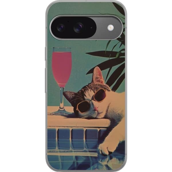 Google Pixel 9 Pro Gjennomsiktig deksel Katt ferie