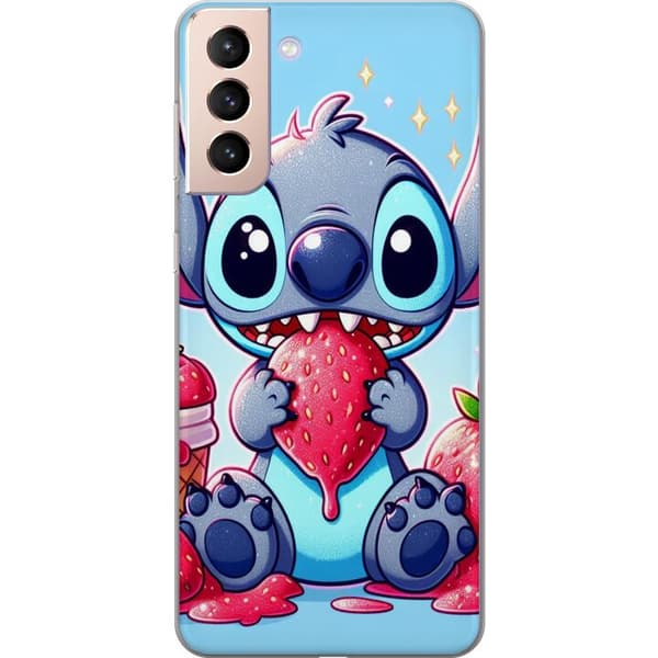 Samsung Galaxy S21 Läpinäkyvä kuori  Stitch mansikka