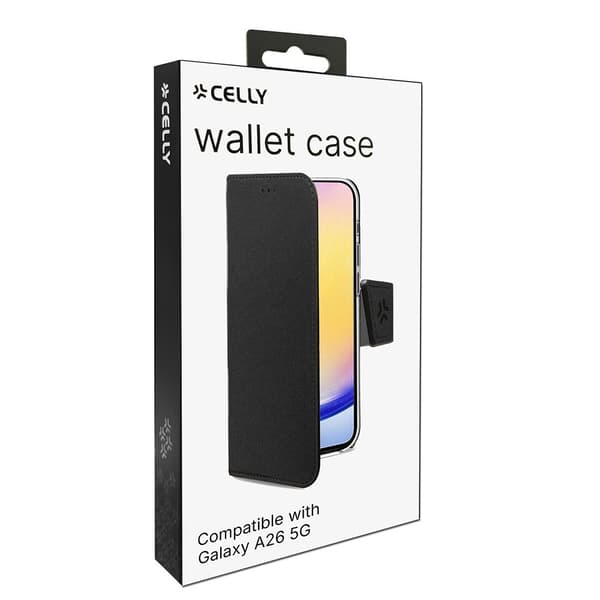 Celly Samsung Galaxy A26 Etui Wally Wallet Case Sort