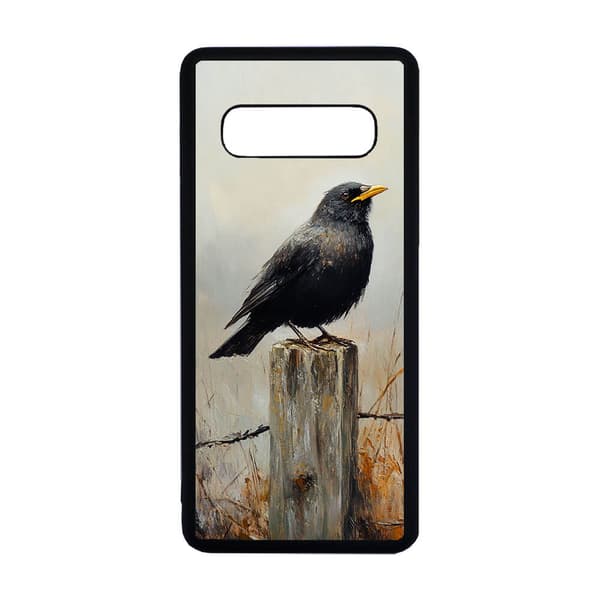 Solsort Oliemaleri Samsung Galaxy S10 Mobiltelefon Dække
