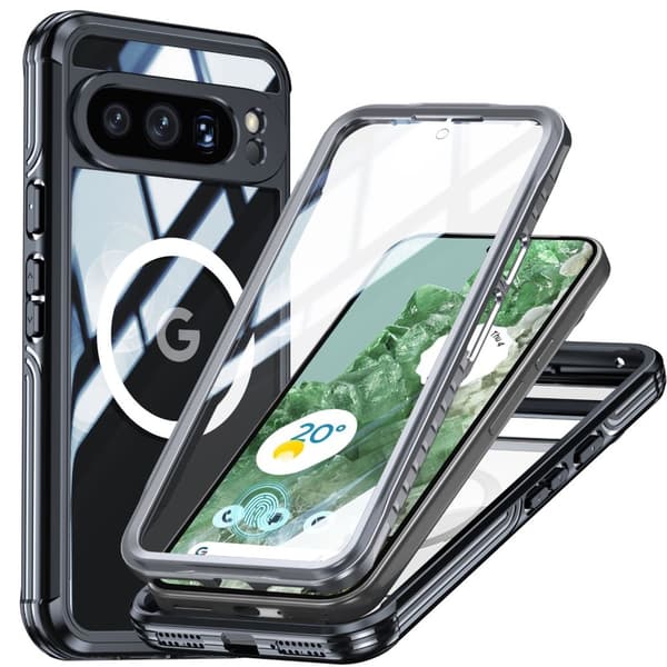 INF Magnetiskt skal till Google Pixel 9A med baksida i härdat glas 9H